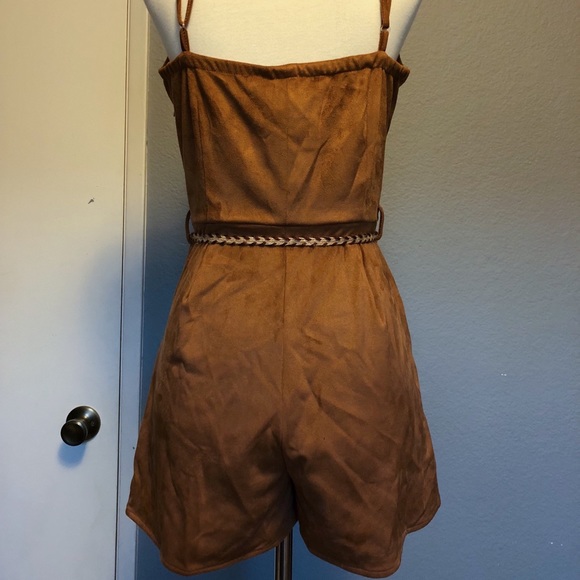 Brown suede romper *NWOT* - Picture 2 of 8